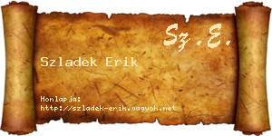 Szladek Erik névjegykártya